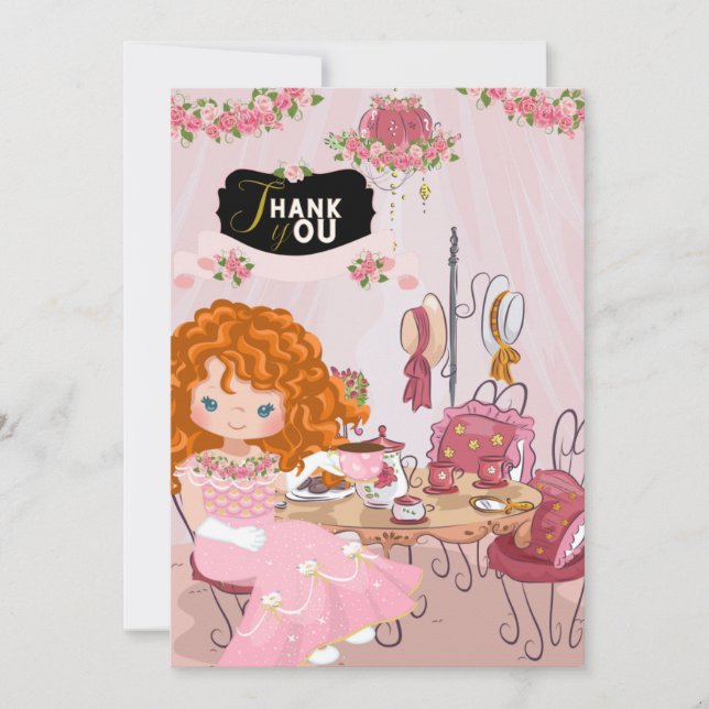 Aniversário do Cartões de agradecimentos 3 do Tea  (Frente)