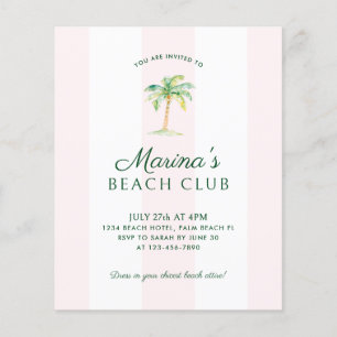 Aniversário do Clube de Praia de Stripe de Cabana