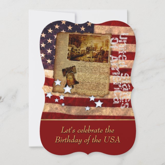 Aniversário do Convite de festas dos EUA (Frente)