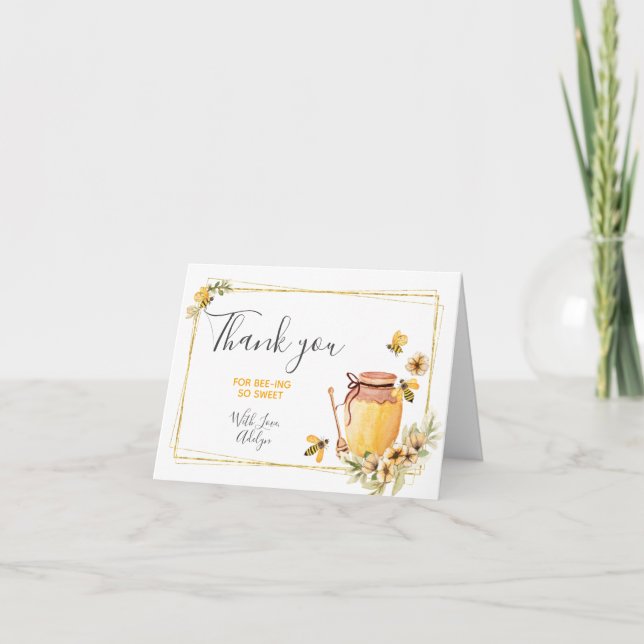 Aniversário do Dia da Abelha do cartões de agradec (Frente)