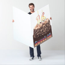 Aniversário do doce feliz 16o - cartão gigante