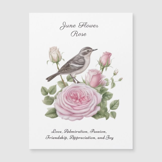 Aniversário do Elegante Rosa de Flor do Mês do Nas (Frente)