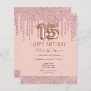 Aniversário do Feliz 15 do Diamante Rosa