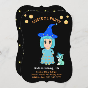 Aniversário do Figurino no Convite Preto