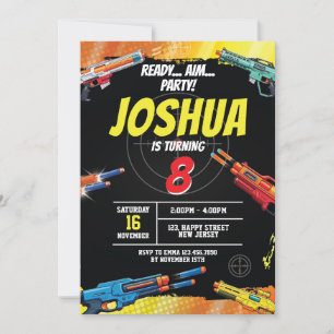 Aniversário do Jogo de Guerra de Dart Convite para