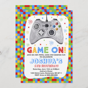 Aniversário do jogo de vídeo do convite do