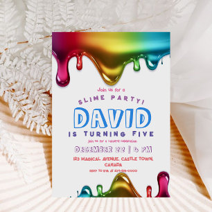 Aniversário do lodo-limo Ranbow Convite de festas