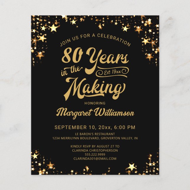 Aniversário Do Orçamento: 80 ANOS NO Convite À Apr (Frente)