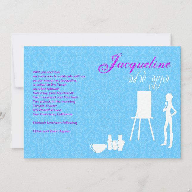 Aniversário do tema da arte do convite de Mitzvah (Frente)