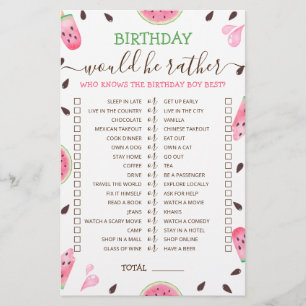 Aniversário Ele Preferencialmente o jogo de Waterm