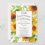 Aniversário Floral Amarelo Sunflower Convite<br><div class="desc">Um adorável convite de aniversário floral para flores de girassol amarelo-claro.</div>