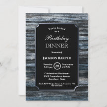 Aniversário Janta Convite de festas de madeira