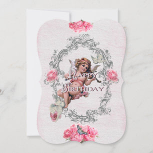 Aniversário - Linen Branco - Cartão de Convite