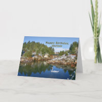 Aniversário, Mãe, Lago Montanha, Cisne, Cartão