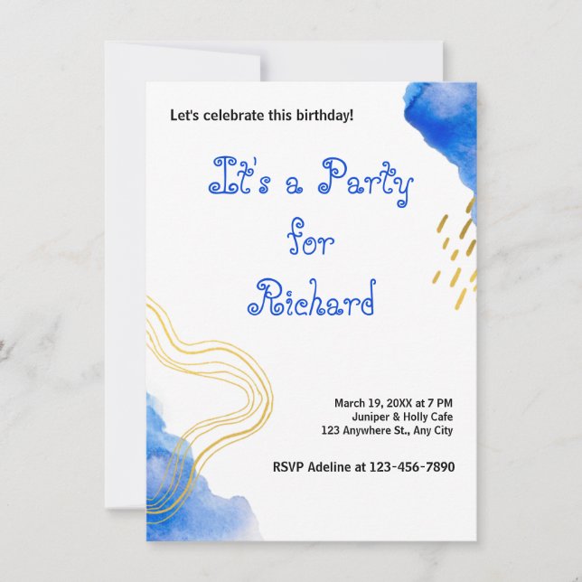 Aniversário moderno de aquarela (Frente)