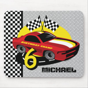 Aniversário Mousepad do carro de corridas 6o