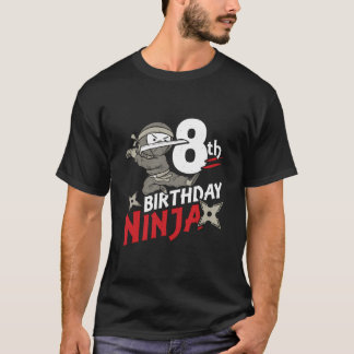 Aniversário Ninja Camisa De 8 Anos Ninja Aniversár