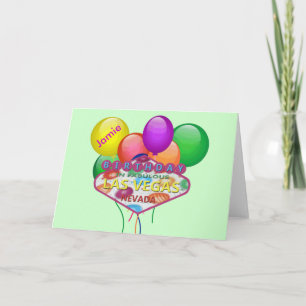 Aniversário Personalizado No Cartão De Las Vegas