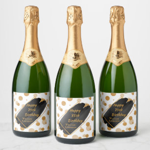 Aniversário Personalizado Vinho Preto e Dourado M