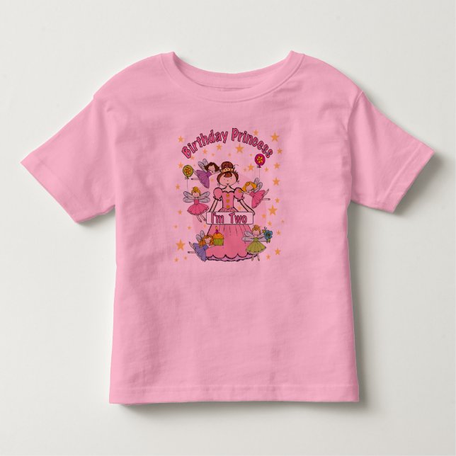 Aniversário Princesa Eu sou duas T-shirts e presen (Frente)