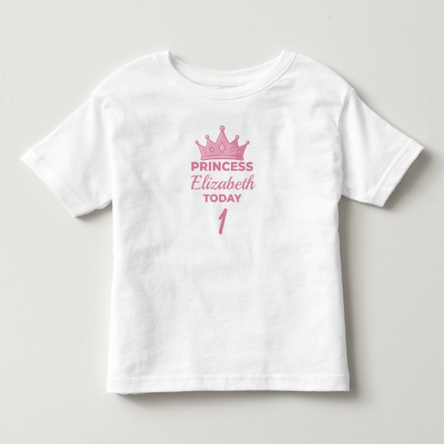 ANIVERSÁRIO REAL - Camiseta Princesa com Nome Pers (Frente)