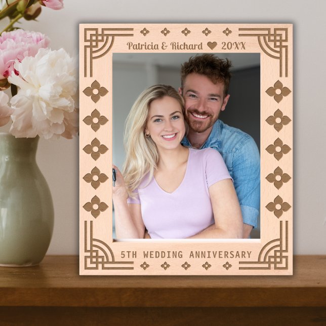 Aniversário russo de 5 anos de madeira 8x10 (Rustic 5 Year Wood Anniversary 8x10 Etched Frames
)