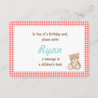 Aniversário Traga um livro Teddy Bear com cartão v