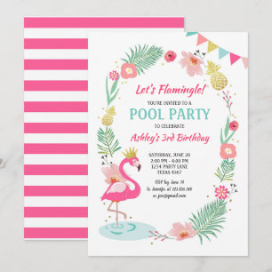 Aniversário tropical do convite de festas de Pisc