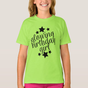 Aniversário verde do partido do fulgor - t-shirt