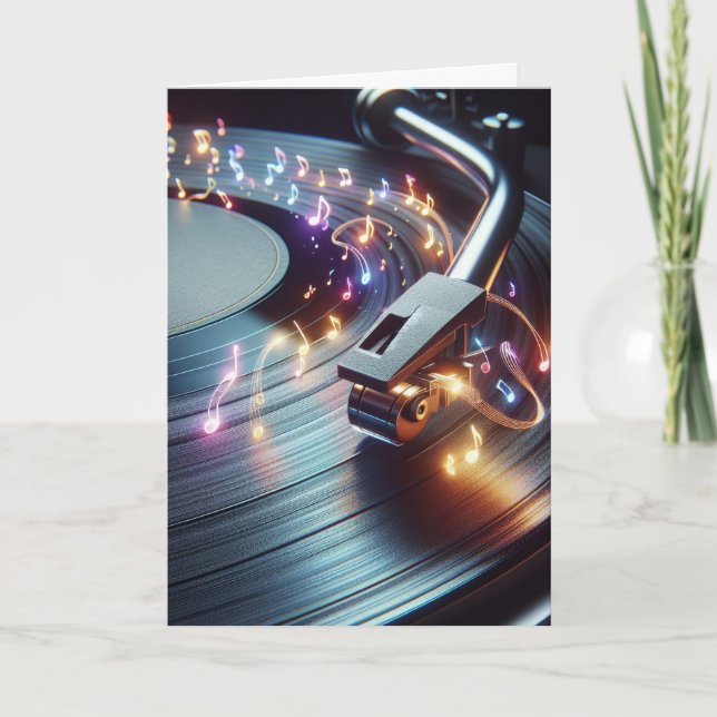 Aniversário Viável Com Notas De Música Neon (Frente)