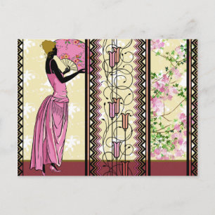 Anjanette em rosa e Dourado - Cartões postais