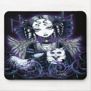 Anjo branco Mousepad do gato persa de Elizabeth