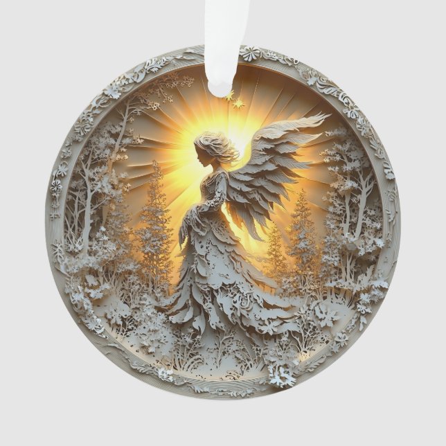 Anjo Brilhante de Ornamento acrílico (Frente)