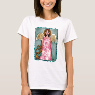 Anjo cor-de-rosa do Hydrangea - t-shirt das