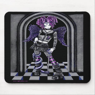 Anjo cor-de-rosa gótico Mousepad do tatuagem de