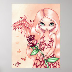 Anjo cor-de-rosa pálido da fantasia do IMPRESSÃO