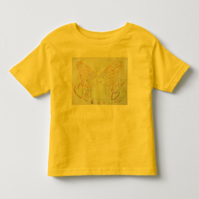 Anjo de Corações Pintando T-Shirts Personalizadas (Frente)