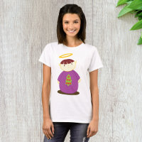 Anjo De Natal Em Camiseta De Mulheres Roxas