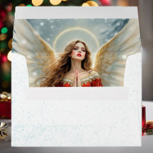 Anjo de Natal na Neve Endereços Personalizados