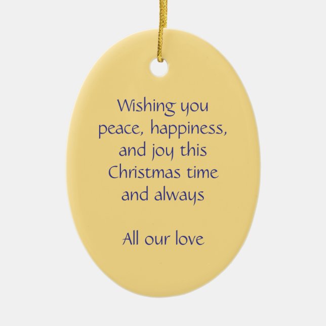 Anjo de Natal paz, felicidade e ornamento de alegr (Frente)