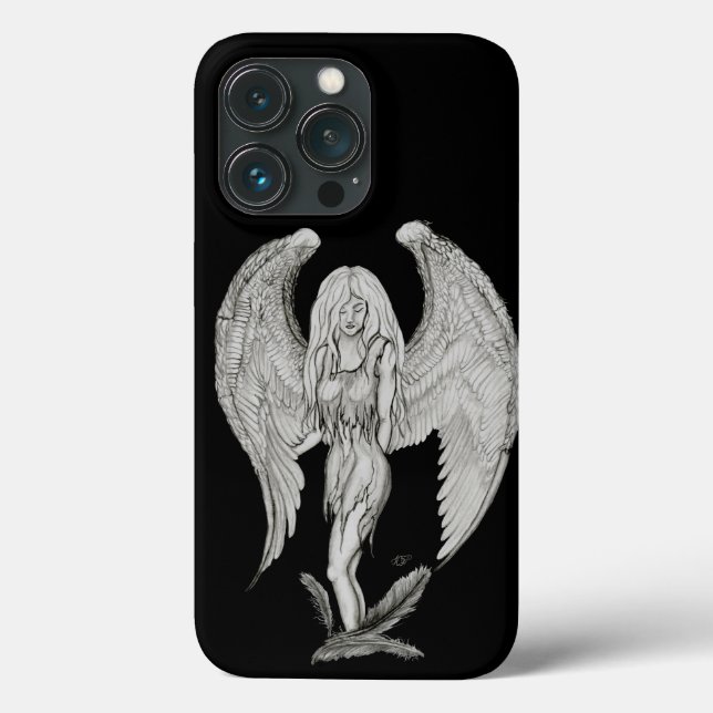 Anjo - Design preto e branco (Verso)