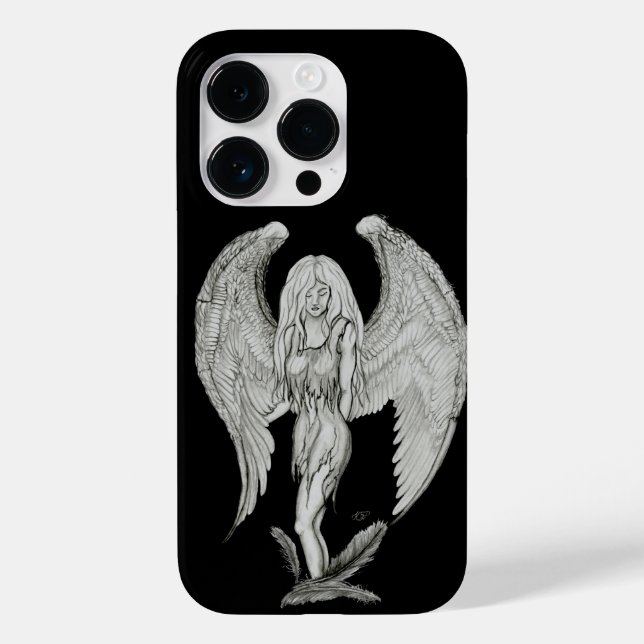Anjo - Design preto e branco (Verso)