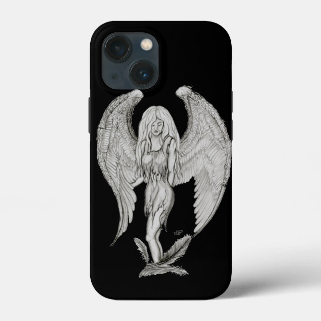 Anjo - design preto e branco (Verso)