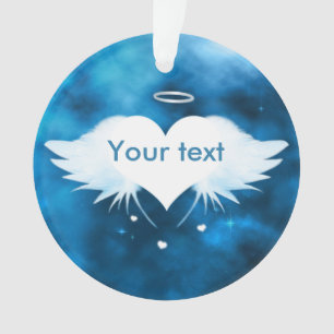 Anjo do ornamento acrílico redondo do coração