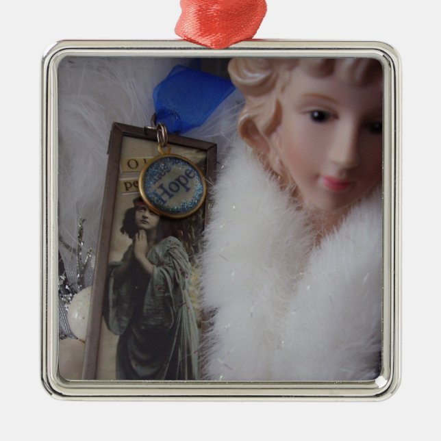 Anjo do ornamento do quadrado da esperança (Frente)