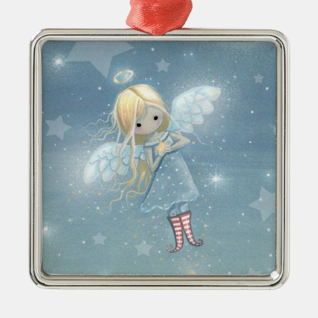 Anjo Estrela Pequena Enfeite de Natal (Frente)