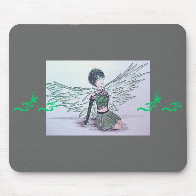"Anjo imperfeito" Mousepad (verde) (Frente)