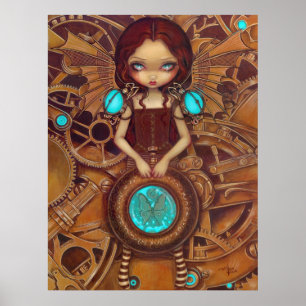 Anjo mecânico mim impressão feericamente da arte