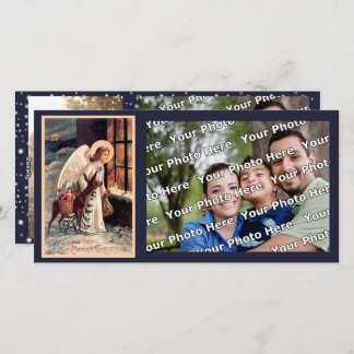 Anjo Natal Com Cartões de fotos De Veado