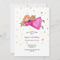 Anjo no Convite de aniversário rosa
